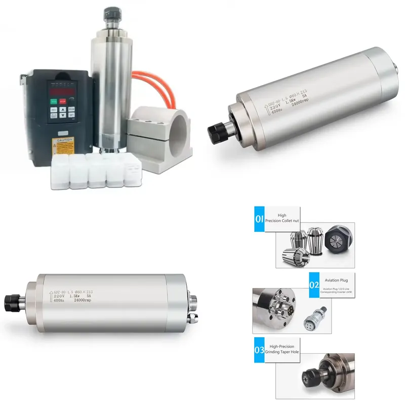 Cnc Spindle Motor - ชุดมอเตอร์แกนหมุน CNC แบบระบายความร้อนด้วยน้ำ ER11 ER16 ขนาด