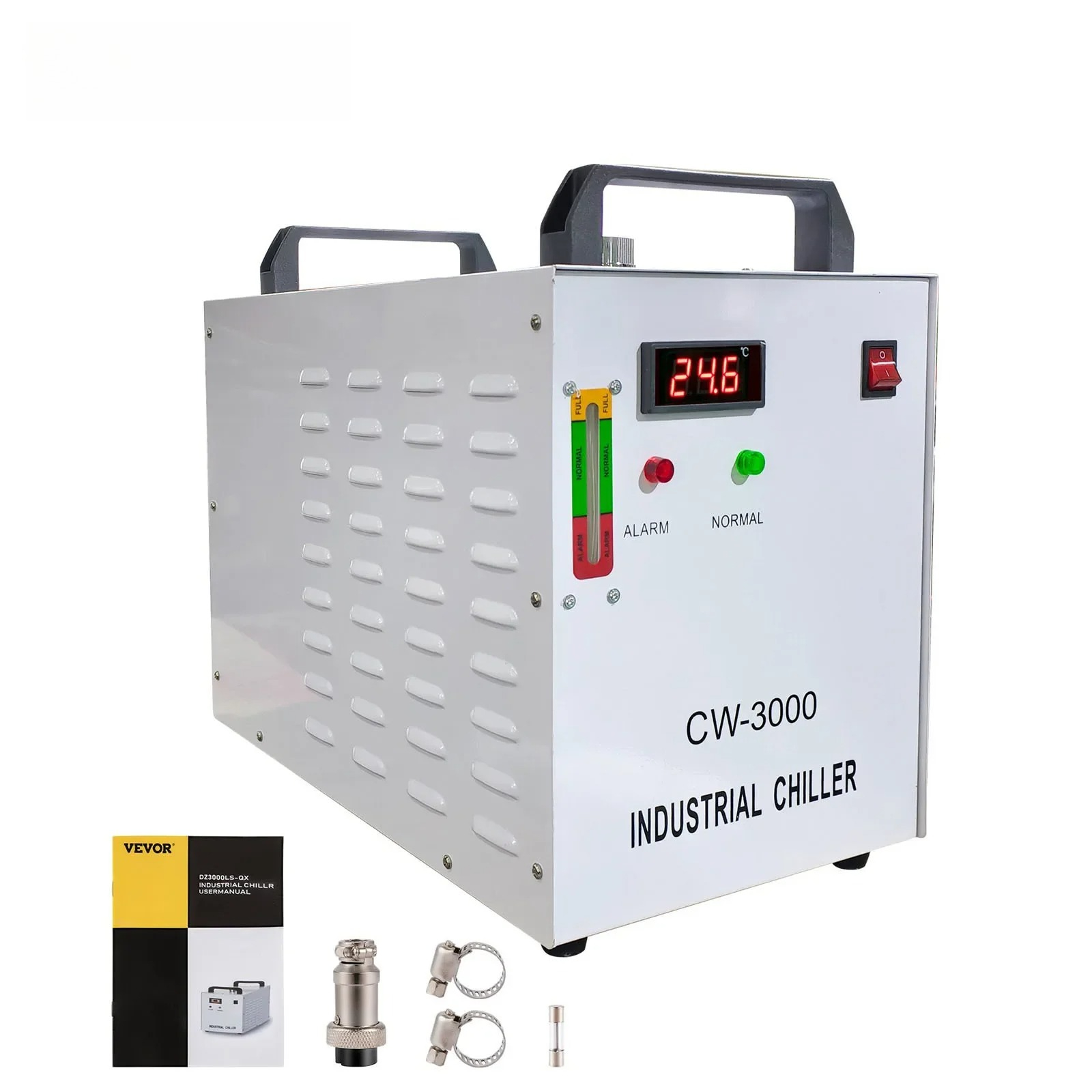 Laser Industrial Chiller - เครื่องแกะสลักเลเซอร์ CNC ระดับอุตสาหกรรม SIHAO CW-3000 พร้อมระบบระบายความร้อนด้วยน้ำสำหรับหลอดเลเซอร์โดยเฉพาะ
