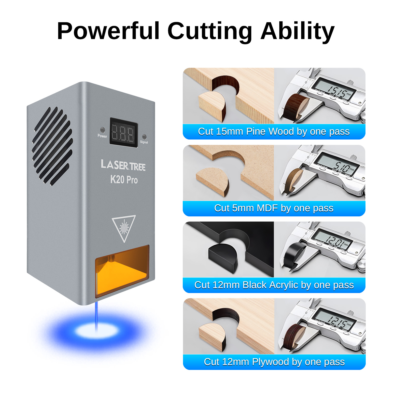เลเซอร์ต้นไม้ K20 20W Optical  - Industrial Laser Engraver บทวิจารณ์และราคา
