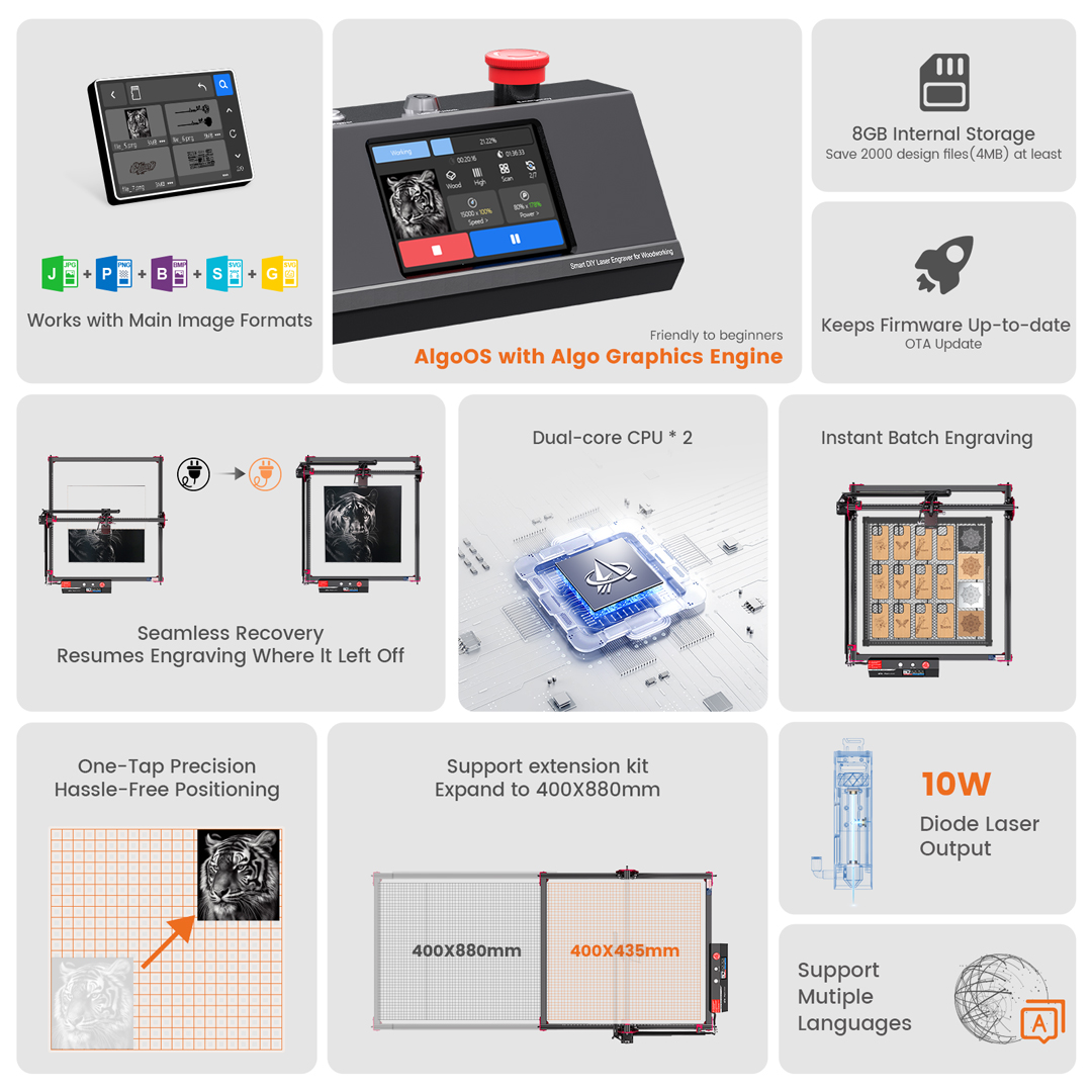 ชุดเครื่องแกะสลักเลเซอร์ AlgoL - Industrial Laser Engraver บทวิจารณ์และราคา